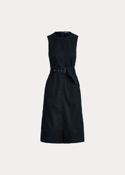 Vestidos Polo Ralph Lauren Mujer Negros - Belted Chino - EFTOS3798